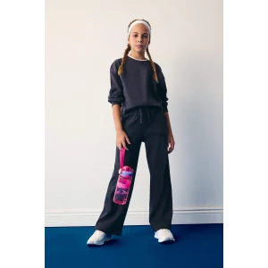 Defacto E1836A8AR220 Antrasit Kız Çocuk Beli Lastikli Wide Leg Geniş Paça Eşofman Altı