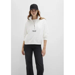 Mavi 1S10502-70057 Yarı Fermuarlı Sırt Baskılı Ekru Sweatshirt