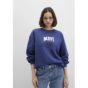 Mavi 1S10372-70498 Mavi Logo Baskılı Lacivert Sweatshirt