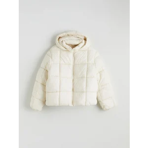 LCW Kids Ekru Kapüşonlu Kız Çocuk Şişme Mont