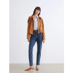 LCWAIKIKI Classic İndigo Beli Lastikli Slim Mom Kadın Jean Pantolon