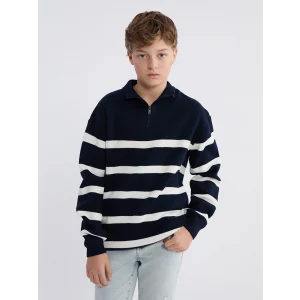 LCW Kids Lacivert Dik Yaka Erkek Çocuk Triko Kazak