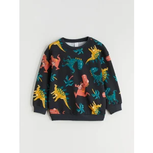 LCW Kids Antrasit Dinozor Baskılı Erkek Çocuk Sweatshirt
