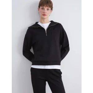 LCW Vision Siyah Dik Yaka Kadın Sweatshirt