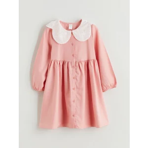 LCW Kids Pembe Bebe Yaka Kız Bebek Elbise