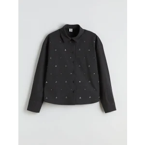 LCW Kids Gri Taşlı Kız Çocuk Gömlek