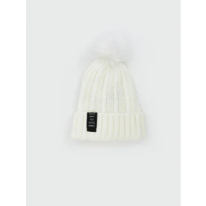 LCW ACCESSORIES Ekru Ponponlu Kız Çocuk Bere