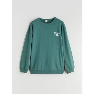 LCW Kids Petrol Bisiklet Yaka Erkek Çocuk Sweatshirt