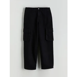 LCW Kids Siyah Loose Fit Erkek Çocuk Kargo Jean Pantolon