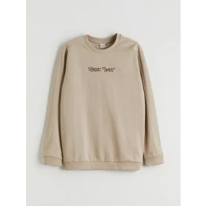 LCW Kids Bej Bisiklet Yaka Erkek Çocuk Sweatshirt