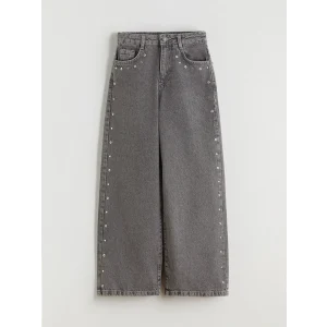 LCW Kids Gri Wideleg Kız Çocuk Jean Pantolon