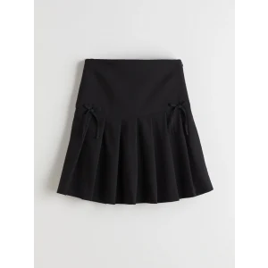 LCW Kids Siyah Basic Pileli Kız Çocuk Etek