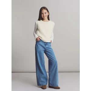 LCW Kids Mavi Wideleg Kız Çocuk Jean Pantolon