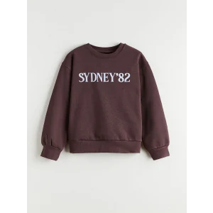 LCW Kids Mürdüm Bisiklet Yaka Baskılı Kız Çocuk Sweatshirt