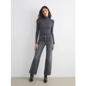 LCW Jeans Gri Wideleg Kadın Jean Pantolon