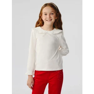 LCW Kids Ekru Bebe Yaka Kız Çocuk Tişört