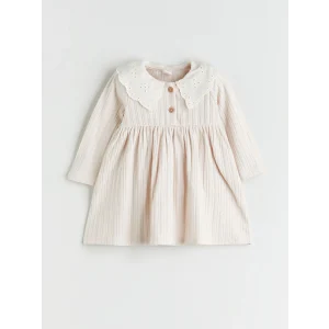 LCW baby Bej Bebe Yaka Kız Çocuk Elbise