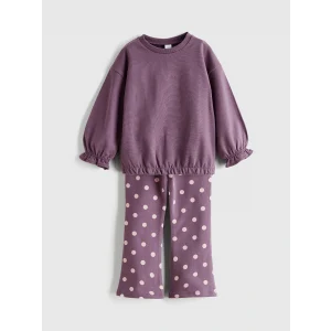 LCW Kids Mor Bisiklet Yaka Kız Çocuk Sweatshirt ve Tayt