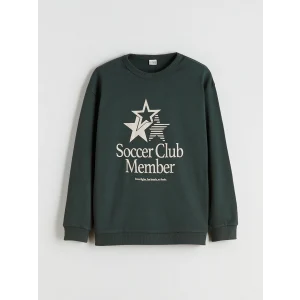 LCW Kids Yeşil Bisiklet Yaka Erkek Çocuk Sweatshirt