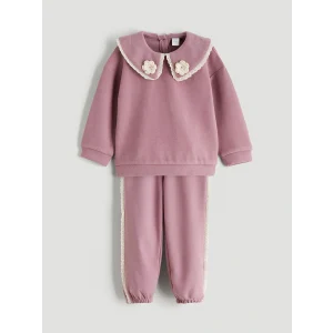 LCW Kids Pembe Bebe Yaka Kız Çocuk Sweatshirt ve Eşofman Altı