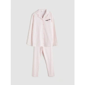 LCW Kids Beyaz Gömlek Yaka Kız Çocuk Pijama Takımı