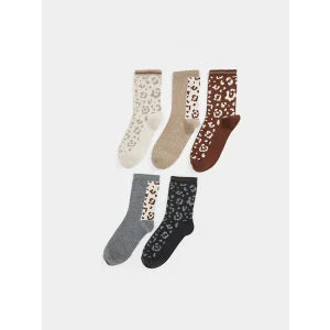 LCW DREAM Bej Desenli Kadın Soket Çorap 5li