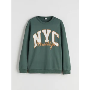 LCW Kids Yeşil Bisiklet Yaka Erkek Çocuk Sweatshirt