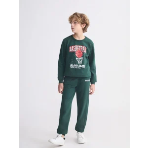 LCW Kids Yeşil Beli Lastikli Erkek Çocuk Jogger Eşofman Altı