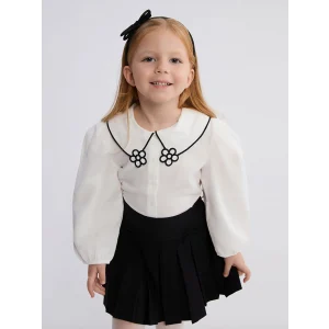 LCW Kids Ekru Bebe Yaka Kız Çocuk Gömlek