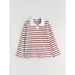 LCW Kids Karışık Polo Yaka Çizgili Kız Çocuk Tişört