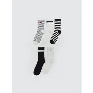 LCW DREAM Ekru Desenli Kadın Soket Çorap 5li