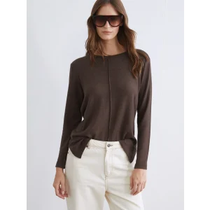 LCWAIKIKI Classic Kahverengi Bisiklet Yaka Kadın Tişört