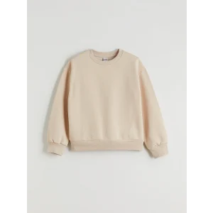 LCW Kids Bej Bisiklet Yaka Kız Çocuk Sweatshirt