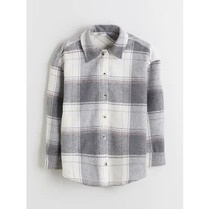 LCW Kids Gri Ekose Kız Çocuk Gömlek