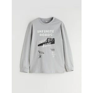 LCW Kids Gri Bisiklet Yaka Erkek Çocuk Tişört