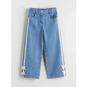 LCW Kids İndigo Beli Ayarlanabilir Lastikli Kız Çocuk Jean Pantolon