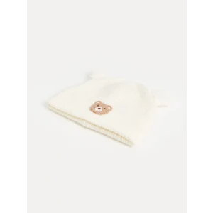 LCW ACCESSORIES Ekru Ayıcık Nakışlı Kız Çocuk Bere