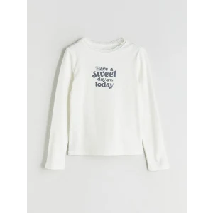 LCW Kids Ekru Bisiklet Yaka Kız Çocuk Tişört