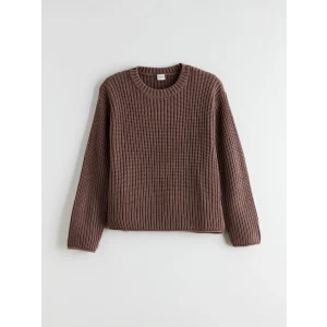 LCW Kids Kahverengi Bisiklet Yaka Kız Çocuk Triko Kazak