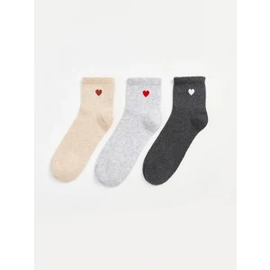 LCW DREAM Bej Baskılı Kadın Soket Çorap 3lü