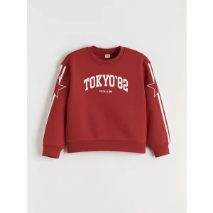 LCW Kids Kırmızı Bisiklet Yaka Tokyo Baskılı Kız Çocuk Sweatshirt