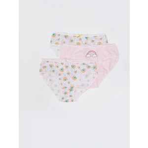 LCW Kids Beyaz Baskılı Kız Çocuk Külot 3lü