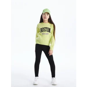LCW Kids Siyah Beli Lastikli Basic Kız Çocuk Tayt