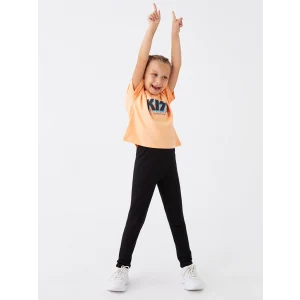 LCW Kids Siyah Beli Lastikli Basic Kız Çocuk Uzun Tayt