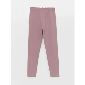 LCW Kids Lila Beli Lastikli Basic Kız Çocuk Uzun Tayt