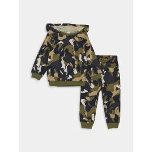 LCW baby Gri Uzun Kollu Erkek Bebek Hoodie ve Eşofman Altı 2li Takım