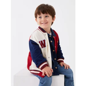 LCW baby Kırmızı Kolej Yaka Uzun Kollu Erkek Bebek Fermuarlı Sweatshirt