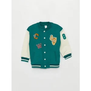 LCW baby Yeşil Kolej Yaka Erkek Bebek Bomber Ceket