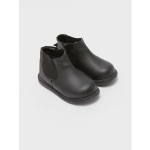 LCW STEPS Siyah Yanları Lastikli Fermuarlı Erkek Bebek Bot