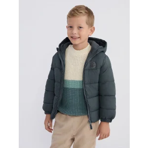 LCW Kids Gri Kapüşonlu Erkek Çocuk Şişme Mont